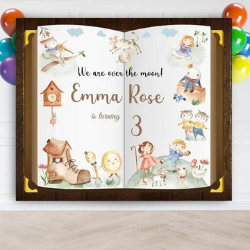 Nursery Rhymes Book Birthday Backdrop - iJay Backdrops